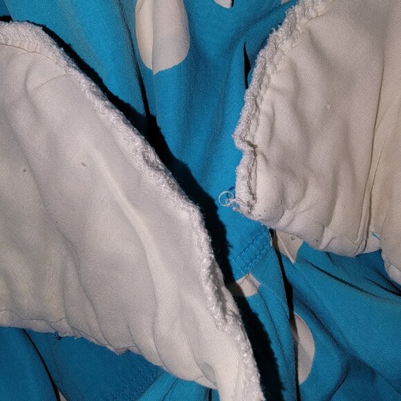 Vintage Jerell of Texas Women's Size 12 Polka Dot Dress Blue 80s Cotton Midi - Picture 9 of 9